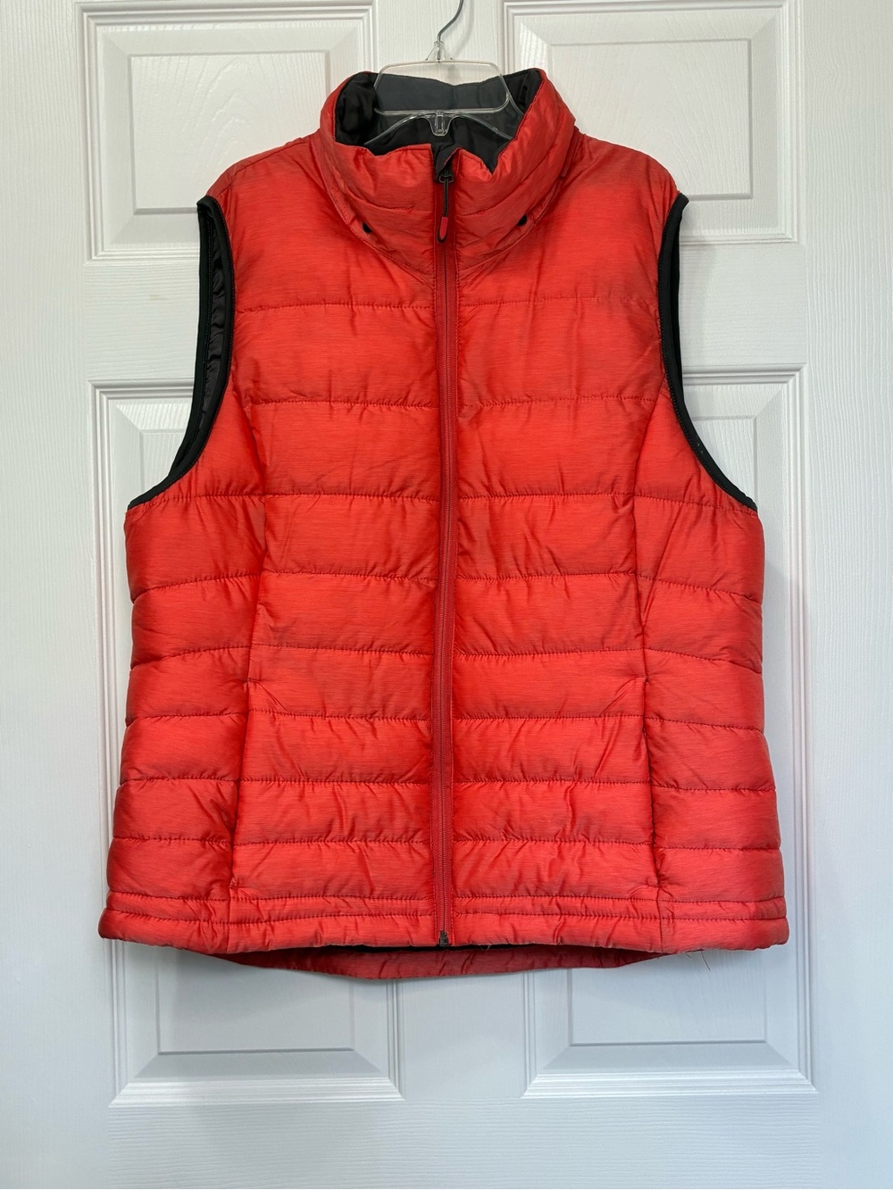 Tangerine Puffer Vest Women’s XXL Full Zip Orange Sunburst Pockets NO Hood